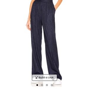 Favorite Daughter Navy Pinstripe Wide Leg Pants